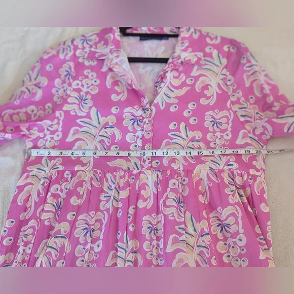 Tuckernuck Ro's Pink Floral Elvira Short Mini Dress XL - Picture 8 of 13